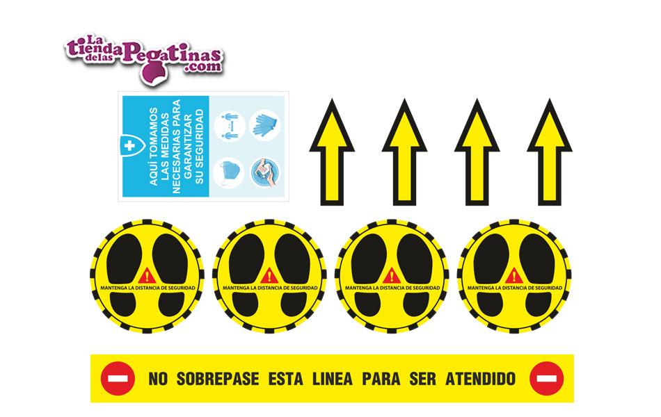 Kit 10 Pegatinas Distancia de Seguridad (Circulares)