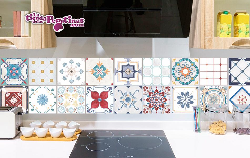 Cenefa adhesiva de papel Imitación Cerámica Azulejos 5 m