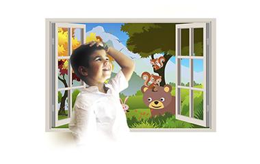 Ventanas Infantiles 3D vinilo ventana infantl
