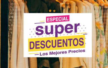 Cartel de Rebajas Super Descuentos en Papel Escaparates tiendas cristaleras