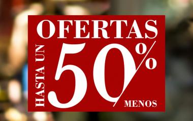 Cartel Ofertas hasta un 50 % en Papel