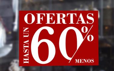 Cartel Ofertas hasta un 60 % en Papel