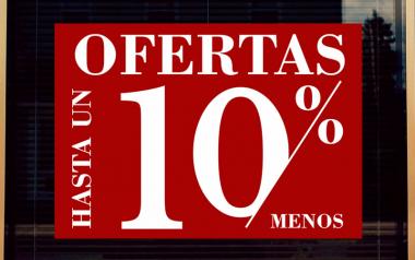 Cartel Ofertas hasta un 10 % en Papel