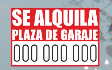 	Cartel de Se Alquila Plaza de Garaje en Papel 