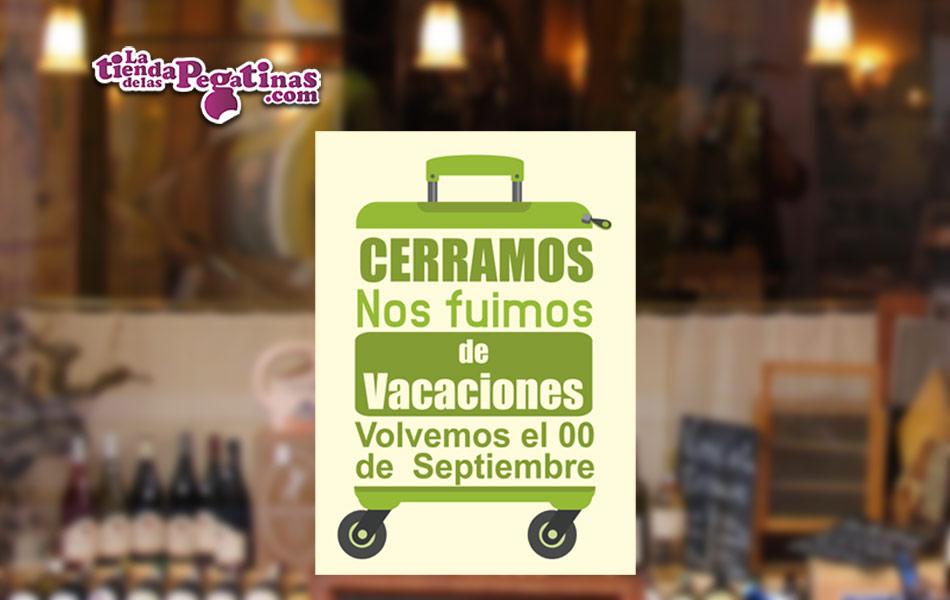 Cartel Cerramos por Vacaciones en Papel