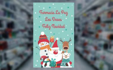 Cartel te deseamos feliz navidad en Papel