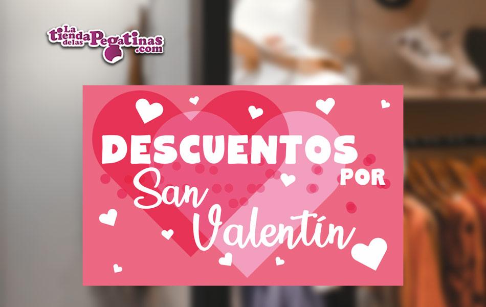 Cartel Descuentos por San Valentín en Papel