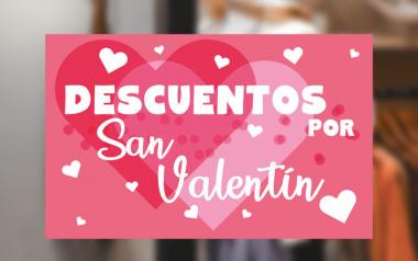 Cartel Descuentos por San Valentín en Papel