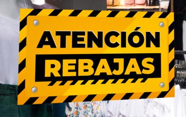 Cartel Atención Rebajas en Papel 