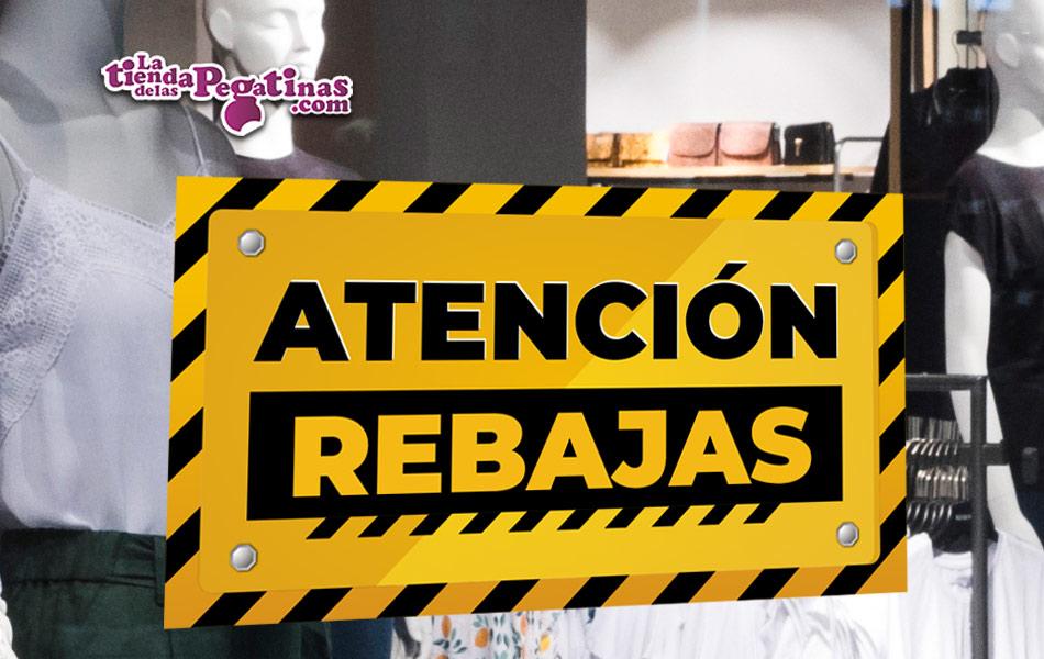 Cartel Atención Rebajas en Papel 