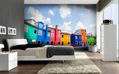 Fotomural Casas de colores Fotomural Casas de colores
