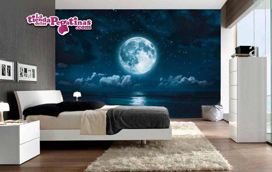 foto mural luna y mar