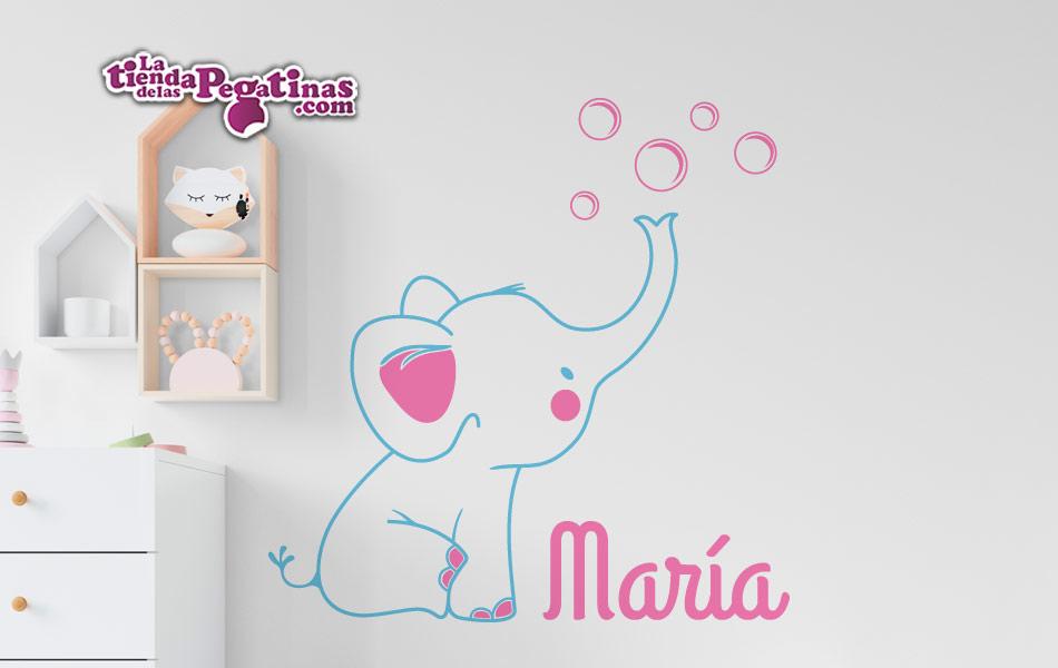 vinilo decorativo infantil elefante pequeño personalizado