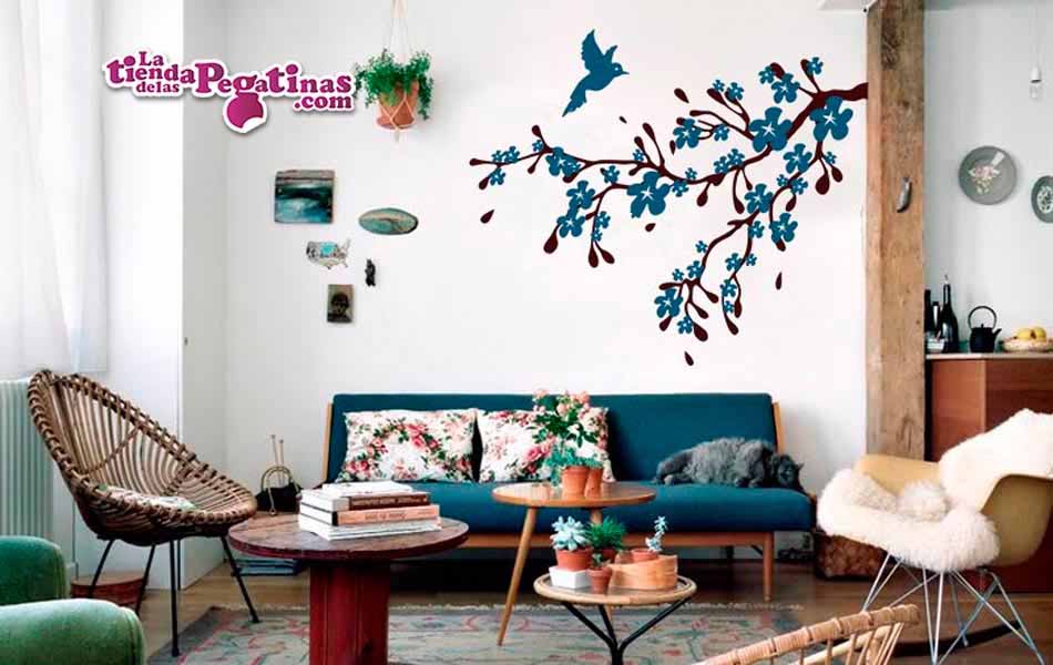 Vinilo Rama con colibri