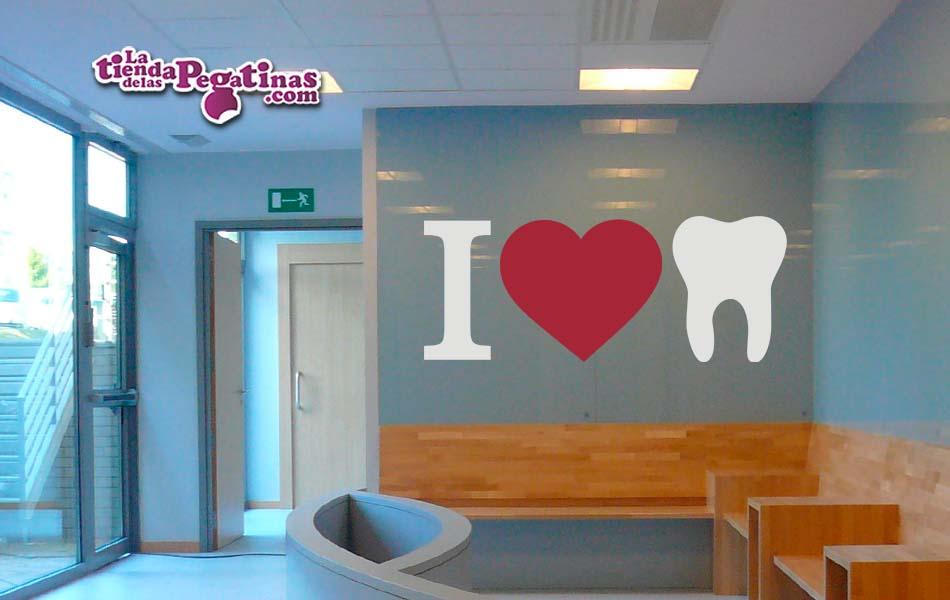 Vinilo decorativo I love dientes