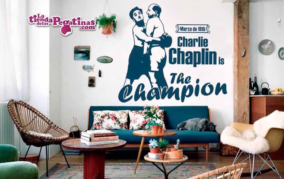 desarrollando Pera eje Vinilo decorativo Charlot is The Champion | La tienda de las Pegatinas