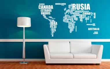 vinilo-decorativo-mapamundi Vinilo - Mapamundi Los paises del mundo