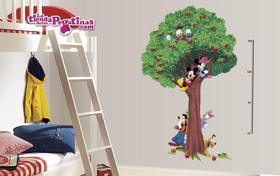 Vinilo Árbol Mickey y sus amigos con medidor