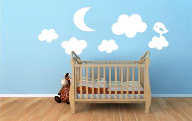 sticker infantil Nubes y Luna