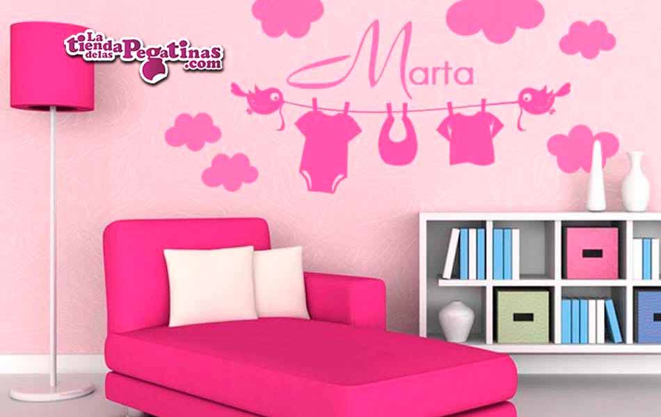 Vinilo infantil Pajaros con ropa