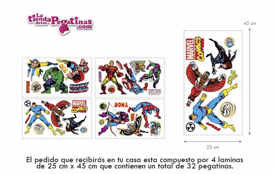 Pegatinas Superheroes Spiderman Iron Man Decorativo Niños