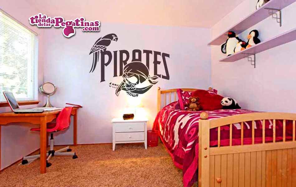 Vinilo decorativo - Piratas y Loros