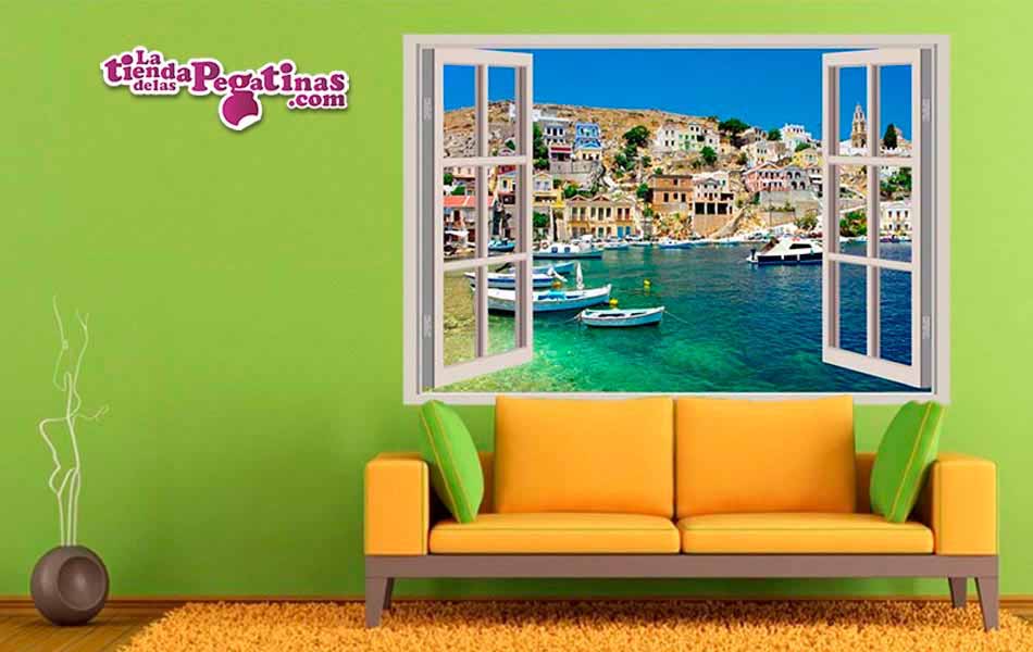 Vinilo Ventana a Grecia