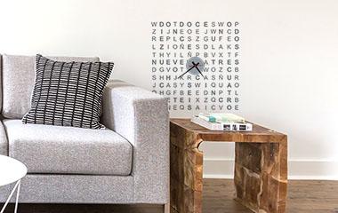 Vinilo Decorativo Reloj Sopa de Letras S