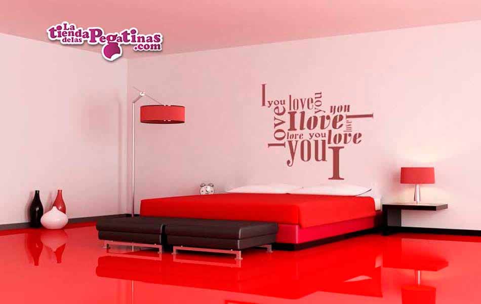 Vinilo decorativo - I Love You Text