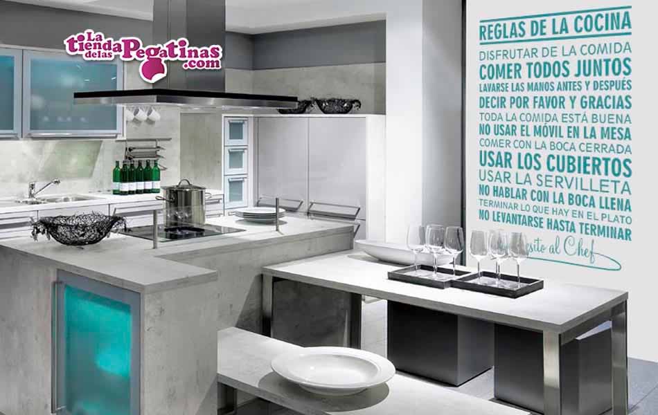 Vinilos Decorativos para pared con frase para la cocina