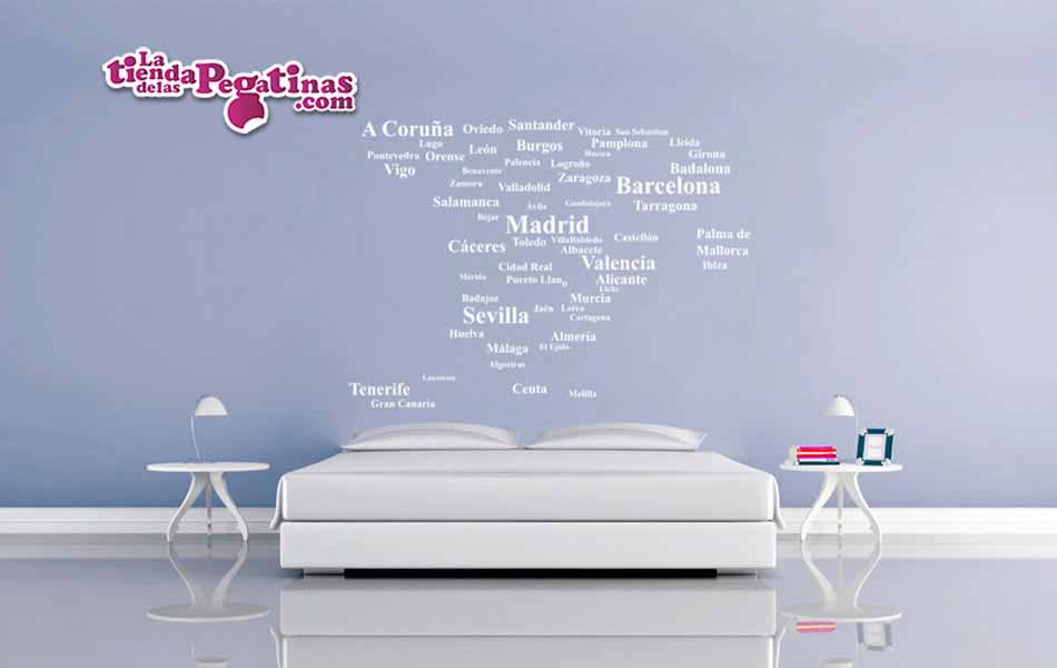 Vinilo Texto Mapa España