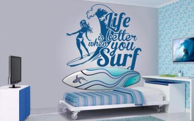 Vinilo decorativo Surf life 