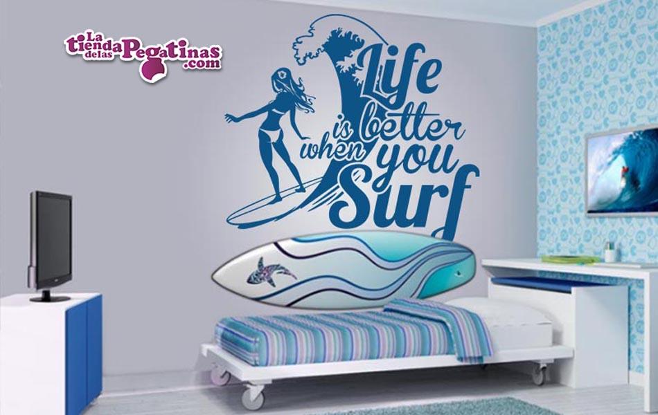 Vinilo decorativo Surf life 