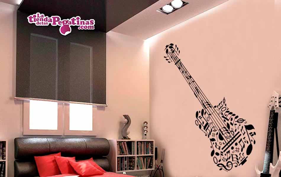 Vinilo Guitarra notas musicales
