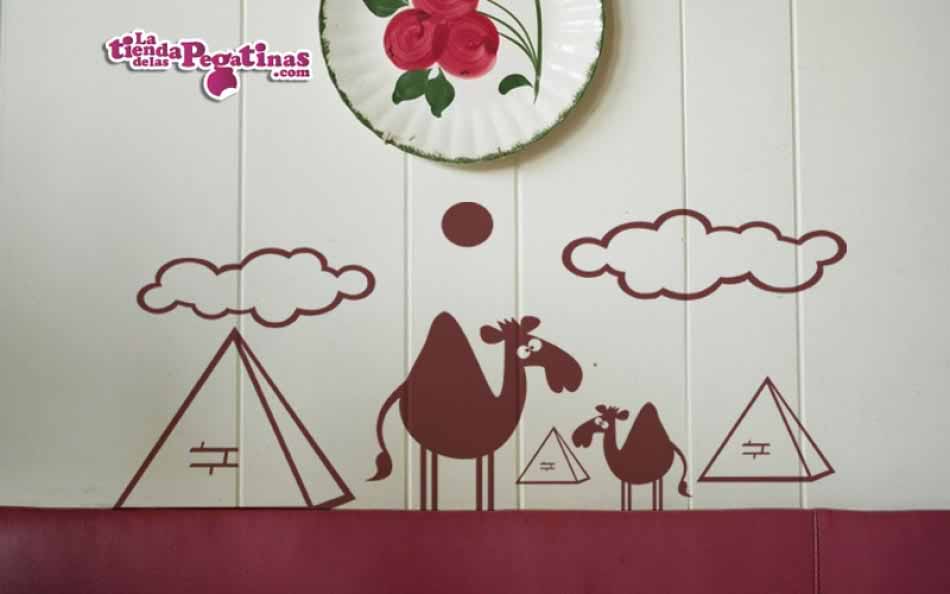 Vinilo infantil Egipto y camellos