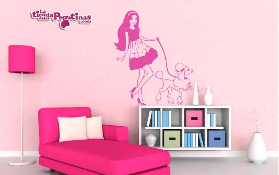Vinilo infantil Paseando perrito