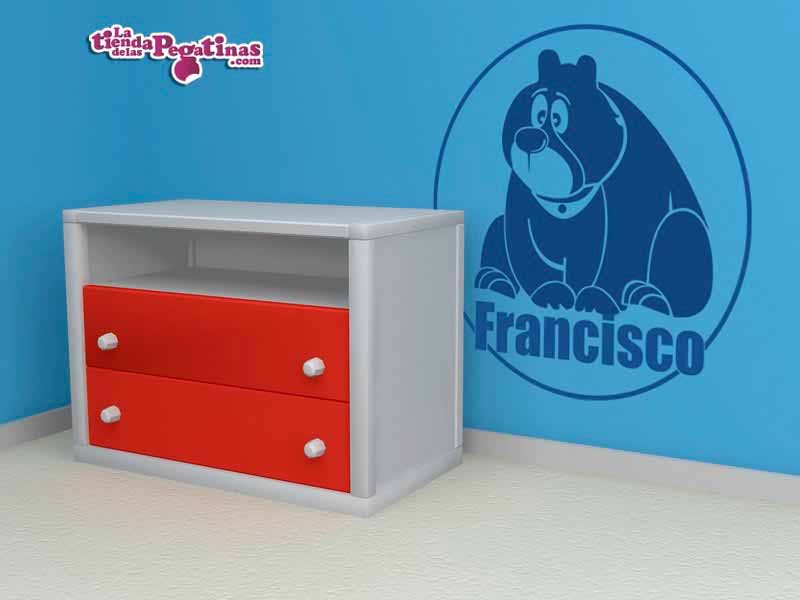 Vinilo infantil Oso con nombre