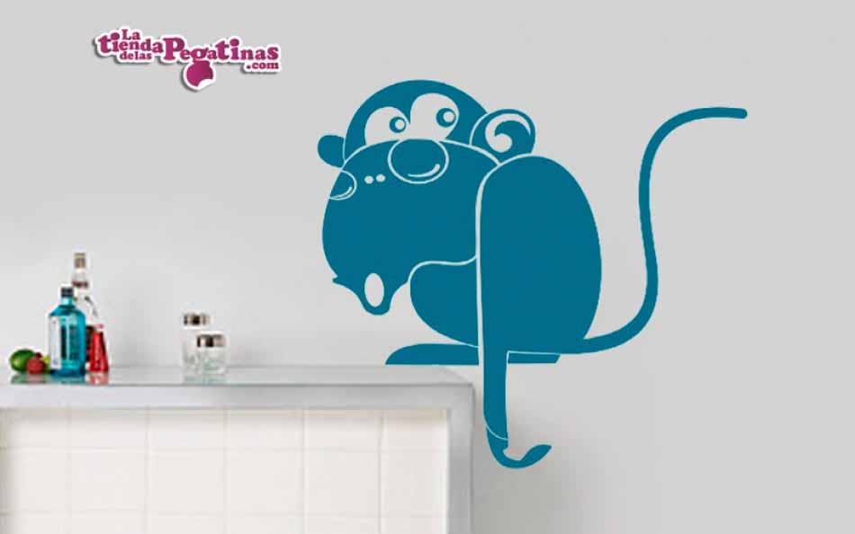 Vinilo infantil Mono posando