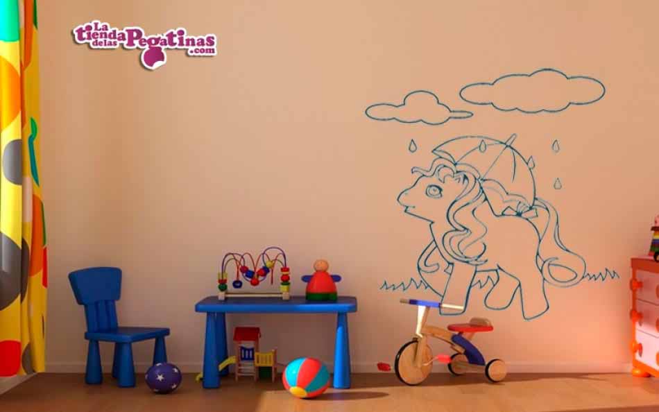 Vinilo infantil - Caballito sobre la lluvia