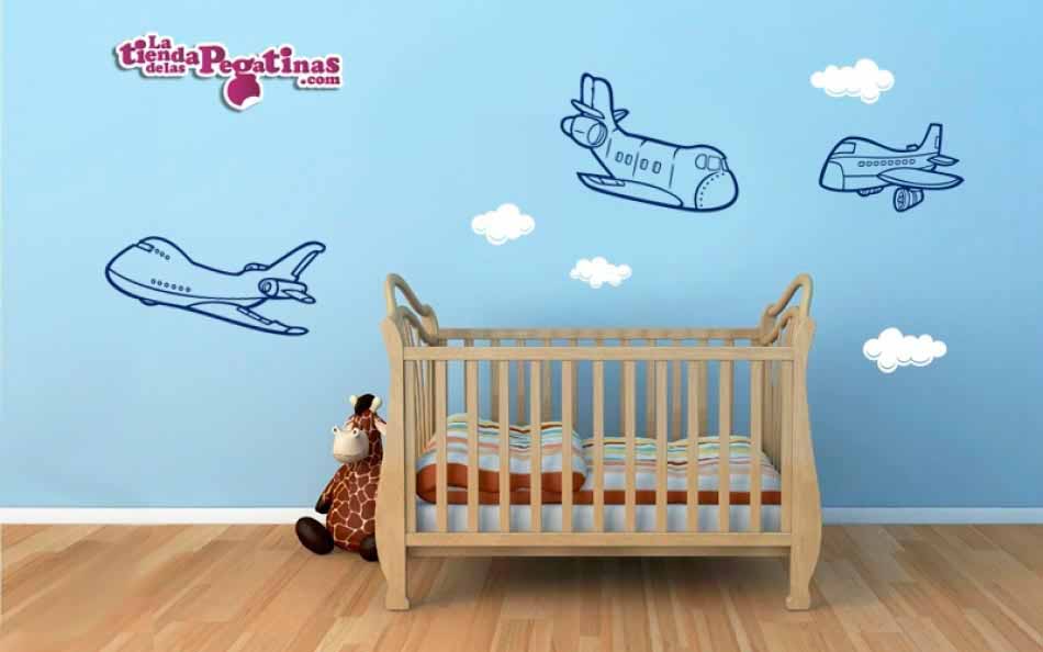 Vinilo infantil Aviones diferentes