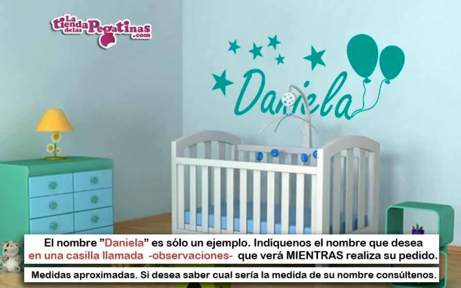 Vinilo infantil Nombre con globos