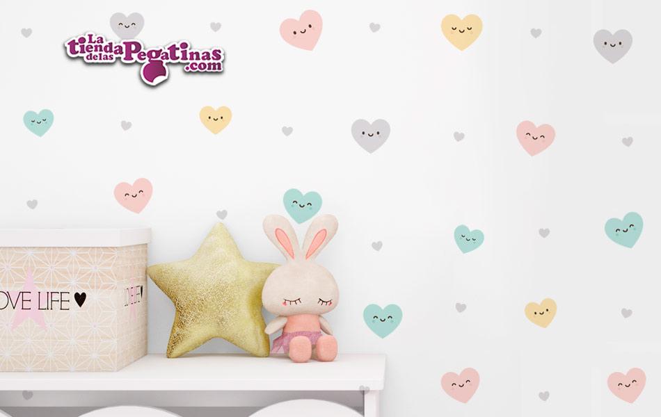 Kit 124 corazones felices